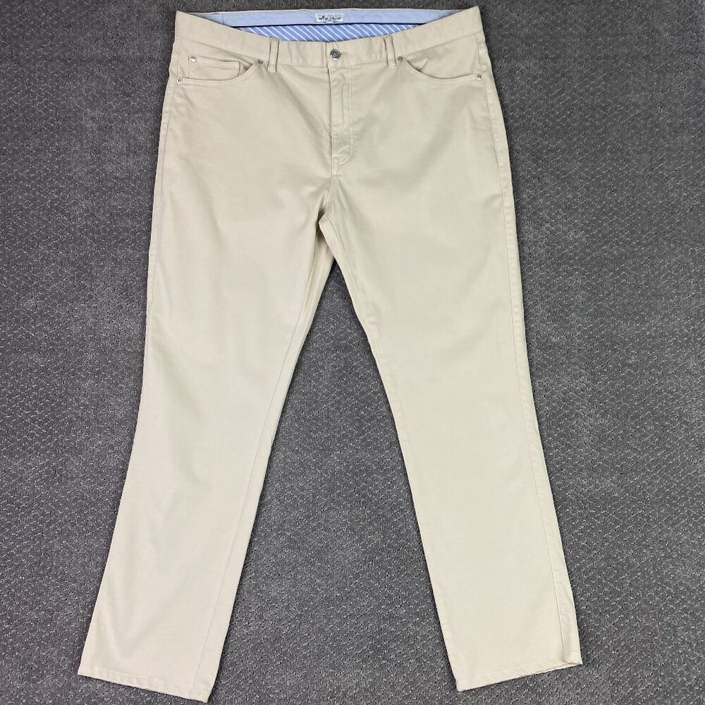 Peter Millar Pants Men's 40 x 31 Beige Ultimate Sateen Five 5 Pocket Chino Golf